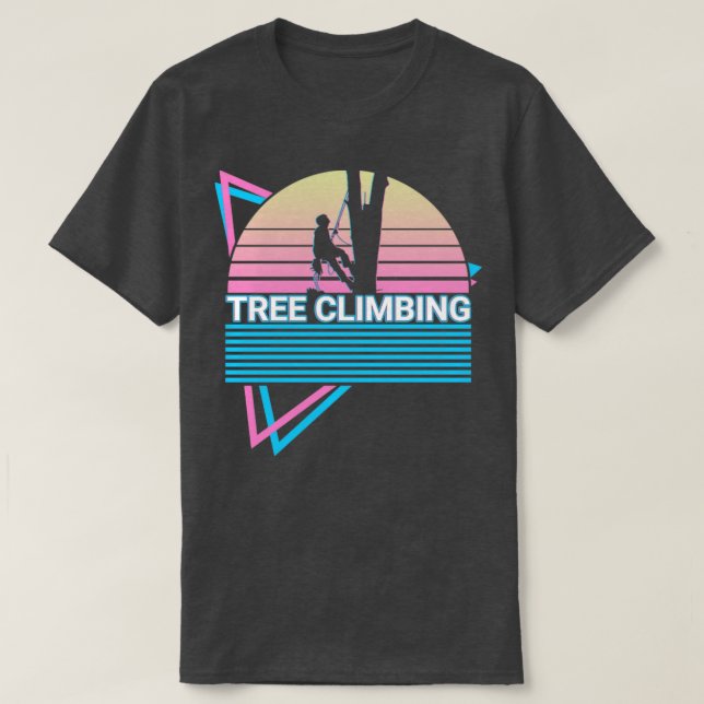 Tree Climbing Tree Climber Retro T-Shirt (Design Front)