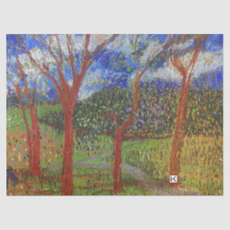 Tree colourful tissue paper