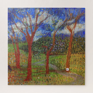Tree colourful wood print jigsaw puzzle