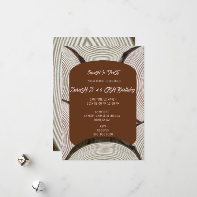  Tree column lines Wedding Invitation Light Blue,  (Front/Back In Situ)