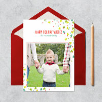 Tree Confetti Modern Flat Holiday Photo Card