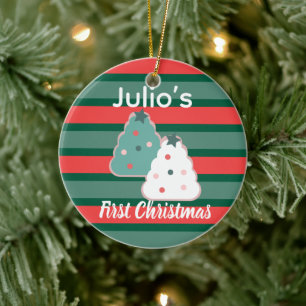 Tree Cookies First Christmas Merry Christmas Ceramic Ornament