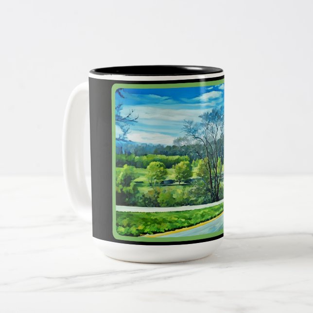 Tree Covered Landscape Mug (Front Left)