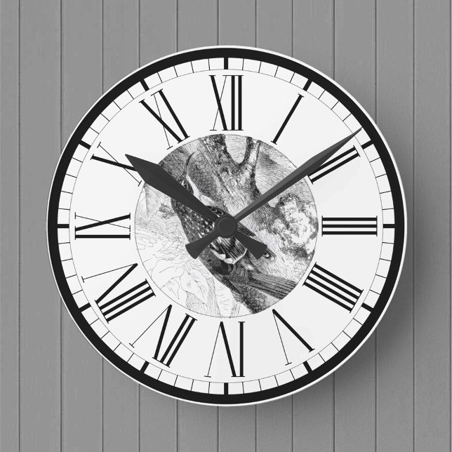 Tree Creeper British Bird Illustration Round Clock (Creator Uploaded)