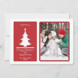 Tree Cutout Holiday Photo Card