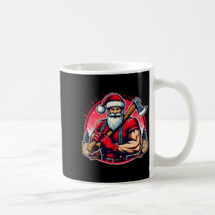Tree Cutter Santa Funny Lumberjack Christmas Logge Coffee Mug