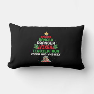 Tree Dasher Dancer Prancer Vixen Tequila Whiskey Lumbar Cushion