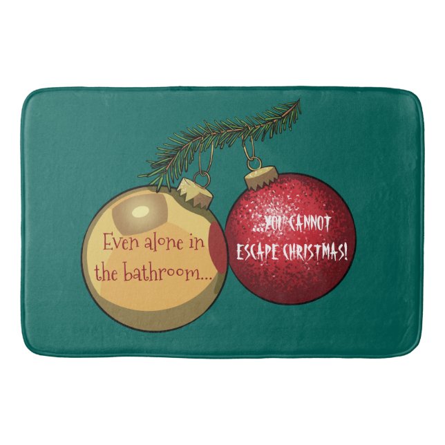 Tree Decoration Custom Text No Escape Christmas Bath Mat (Front)