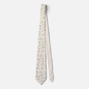 Tree diagram tie - cream and black