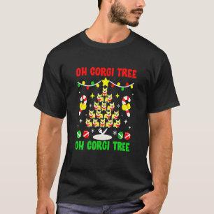 Tree Dog Mum Dad Christmas Corgi T-Shirt