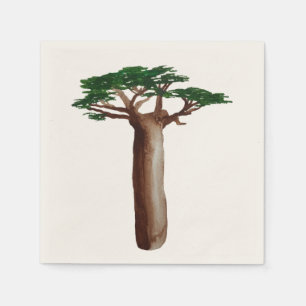 Tree Drawing  Cocktail Paper Napkins