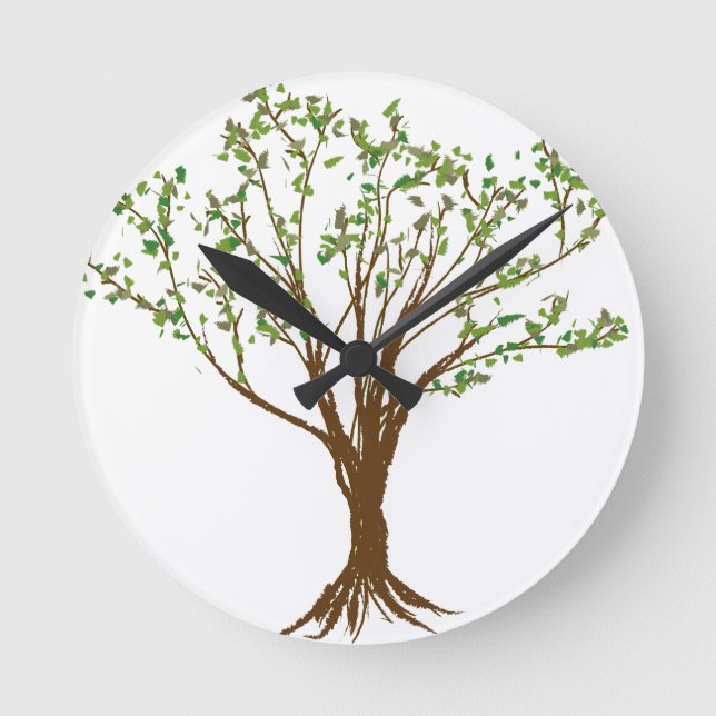 Tree Drawing Round Clock (Front)