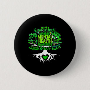 Tree Drawing Word Art Mental Health Awareness Wome 6 Cm Round Badge
