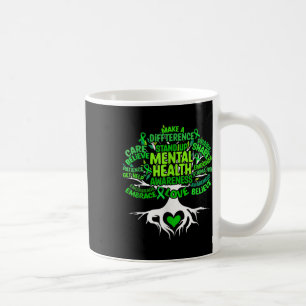 Tree Drawing Word Art Mental Health Awareness Wome Coffee Mug