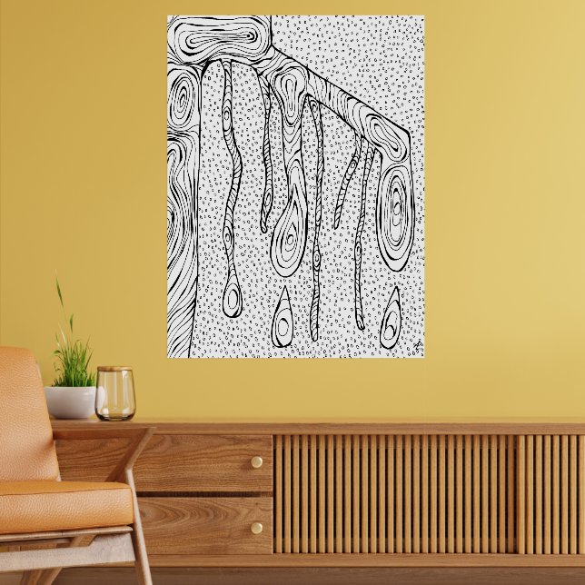 "Tree Drops" Line Drawing Abstract Sketch Print (Living Room 2)