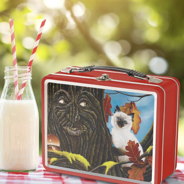 Tree Ent Cat Autumn Fantasy Metal Lunch Box (Creator Uploaded)