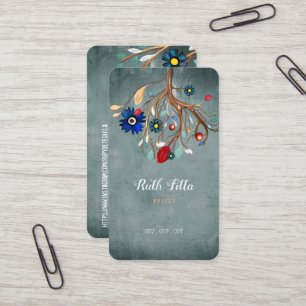 TREE FACEBOOK AND ETSY HANDMADE LOGO BUSINESS CARD