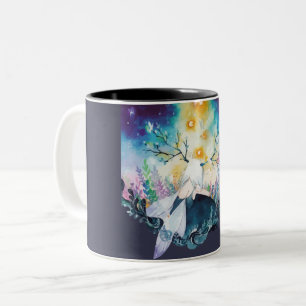 Tree Fairy Digital Art Two-Tone Coffee Mug