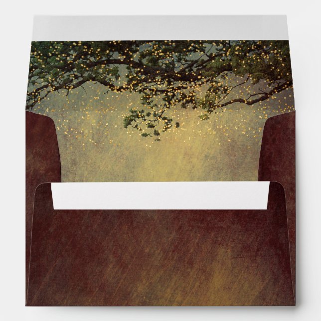 Tree Fairy Lights Rustic Garden Nature Envelope (Back (Bottom))