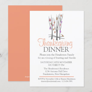 Tree Fall Thanksgiving Dinner invitation