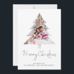 Tree Family Photo 2026 Calendar Merry Christmas  Holiday Card<br><div class="desc">Family Photo in a Tree Shaped Mask 2025 Calendar Script Merry Christmas. Celebrate the season in style with this modern photo Christmas card featuring your own image framed in a festive Christmas tree shape! This minimalist holiday card design puts your family photo front and centre, nestled within a white tree...</div>