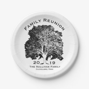 Tree Family Reunion Gathering Party Personalised Paper Plate