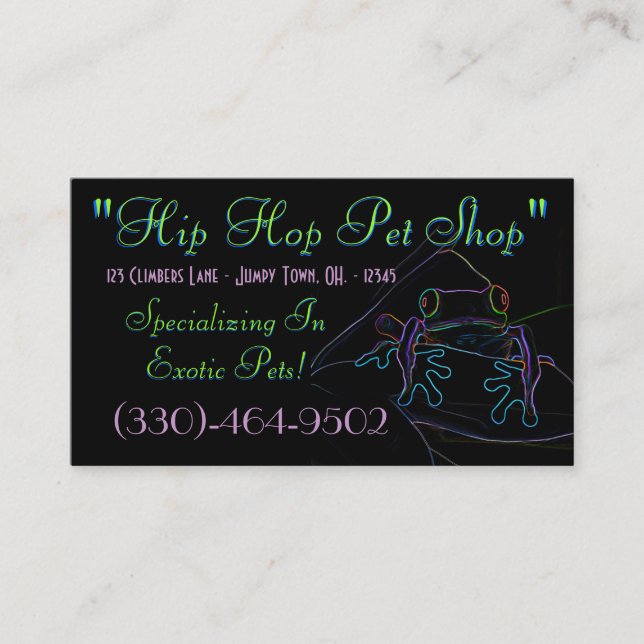 Tree Frog Business Card Sample4 (Front)