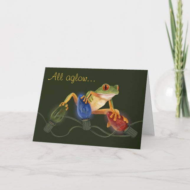 Tree Frog Christmas Card (Front)