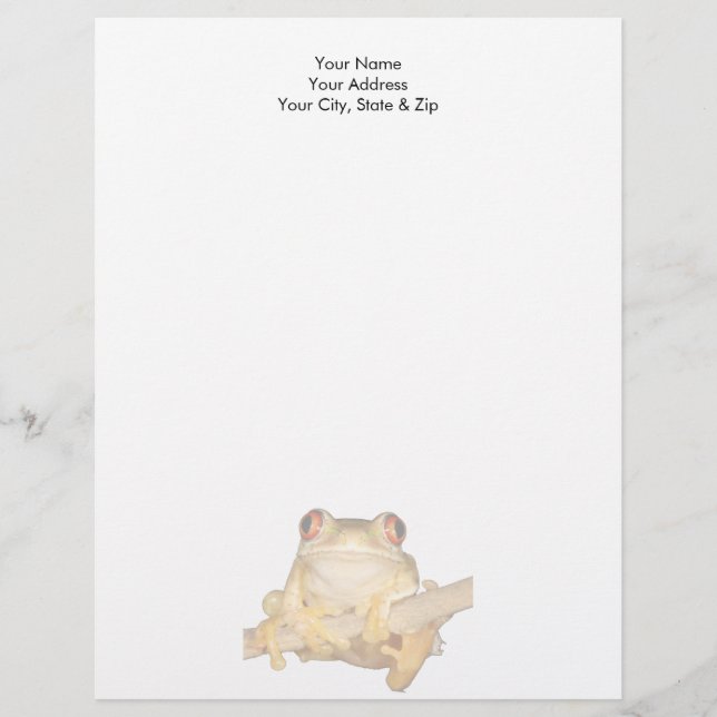 Tree Frog Custom Letterhead (Front)