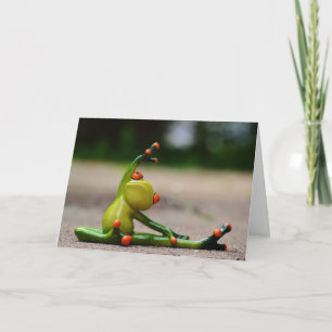 Tree Frog doing Yoga Funny Card