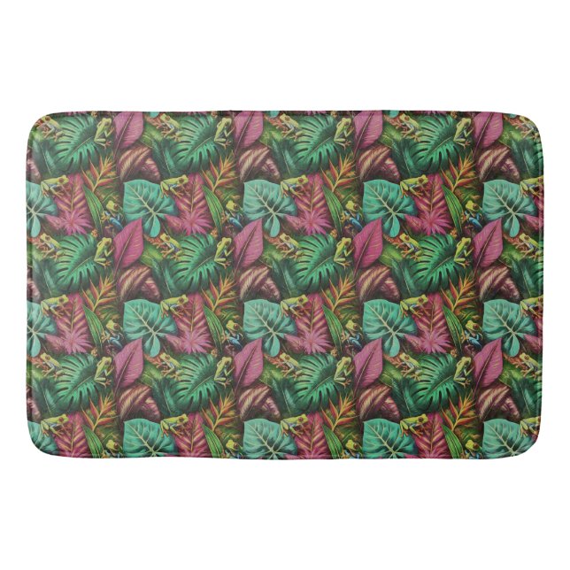 Tree Frog Dreams Seamless Surface Pattern Bath Mat (Front)