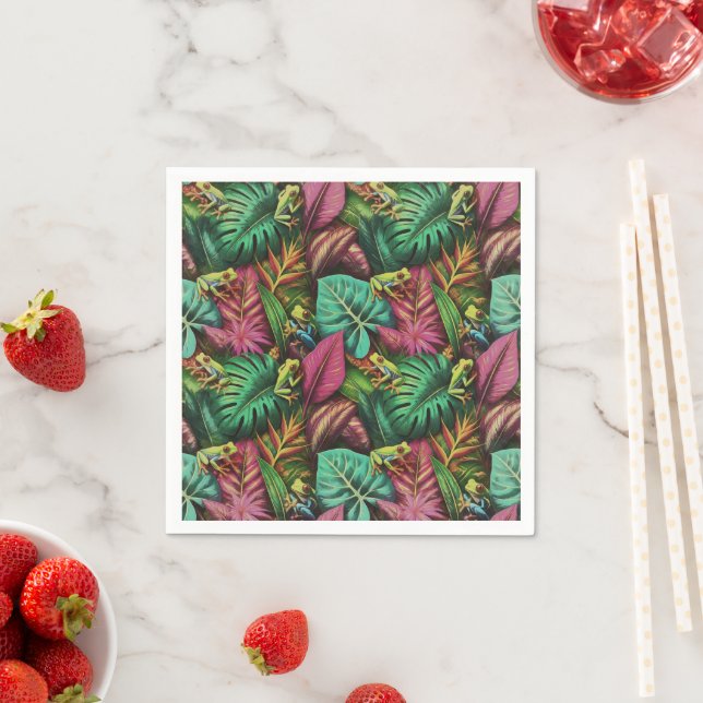 Tree Frog Dreams Seamless Surface Pattern Napkin (Insitu)