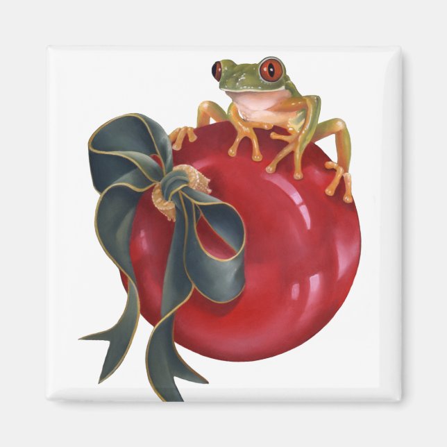 Tree Frog Holiday Magnet (Front)