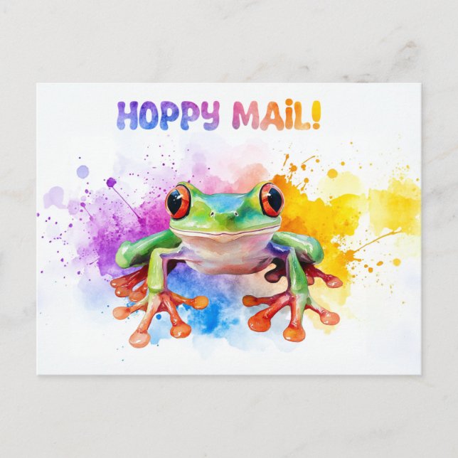 Tree Frog Hoppy Mail! 2 - Postcard (Front)