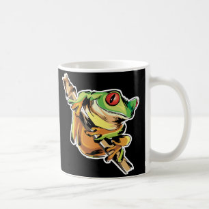 tree frog on branch coffee mug