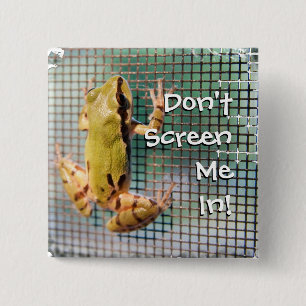 Tree Frog On Screen Photograph 15 Cm Square Badge