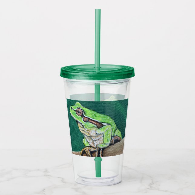 Tree Frog Painting Acrylic Tumbler (Front)