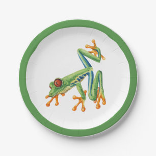 Tree frog paper plate