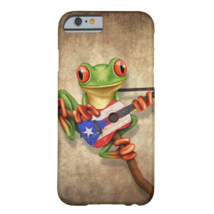 Tree Frog Playing Puerto Rico Flag Guitar Barely There iPhone 6 Case
