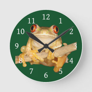 Tree Frog Round Clock