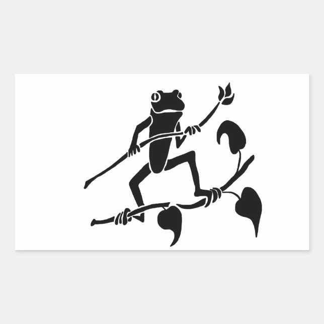 Tree Frog Silhoette Rectangular Sticker (Front)