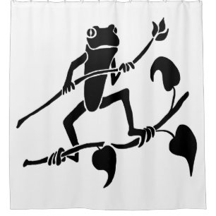 Tree Frog Silhouette Shower Curtain