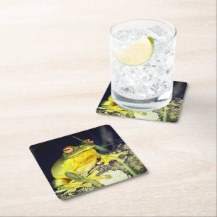 Tree Frog Square Paper Coaster