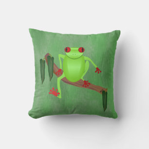 Tree Frog Throw Pillow