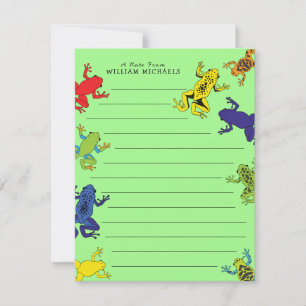 Tree Frogs Cute Kid's Flat Stationary Cards