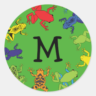 Tree Frogs Cute Kid's Monogram Envelope Stickers