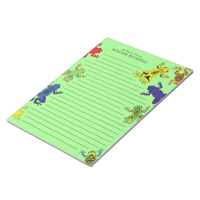 Tree Frogs Cute Kid's Personal Stationary Notepad (Angled)
