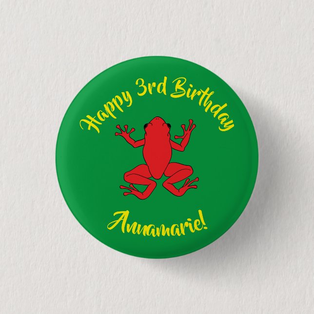 Tree Frogs Kids Birthday Cute 3 Cm Round Badge (Front)