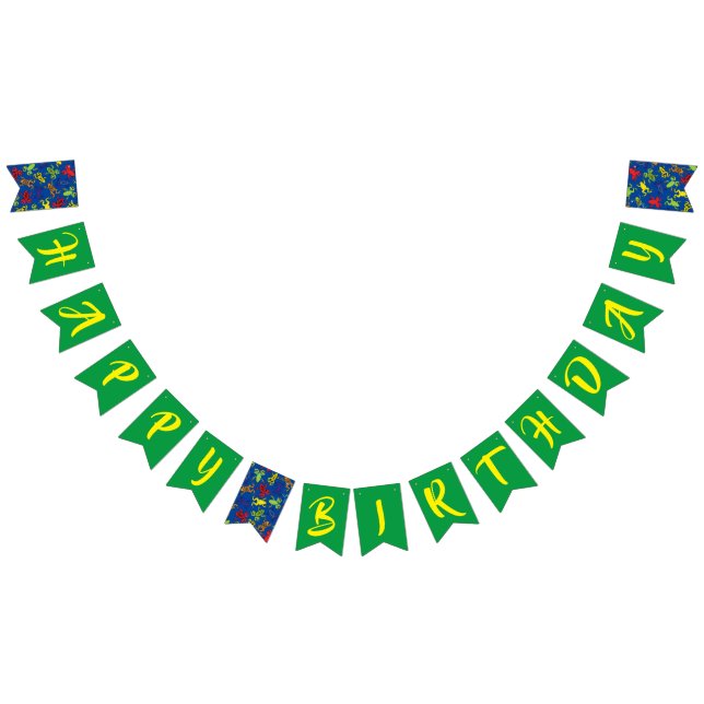 Tree Frogs Kids Birthday Cute Bunting (All)