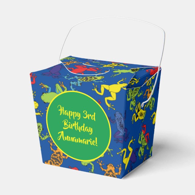 Tree Frogs Kids Birthday Cute Favour Box (Front Side)